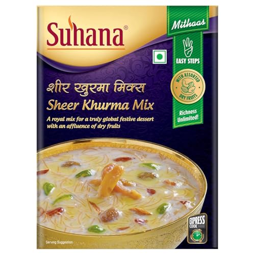 Suhana Sheer Khurma Mix mit Trockenfrüchten 150g - Traditionelles Dessert, Schnelle Zubereitung, Cremig & Aromatisch | Perfekt für Festtage, authentischen Dessert Halal mit Kajal von Kajal