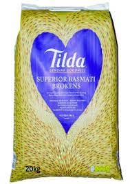 TILDA Basmati Bruchreis/Basmatireis/Superior Broken Basmati + ein kleines Glückspüppchen - Holzpüppchen 2er Pack - [ 2x 10kg ] von Kajal