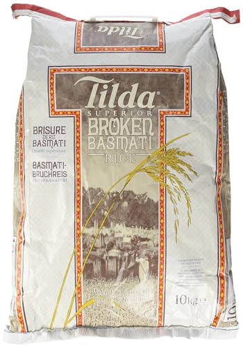 TILDA Basmati Reis Broken | 100% reiner Basmati aus dem Himalaya | Glutenfrei & aromatisch | Indische Herkunft | Perfekt für Curry, Pilaw & Beilagen (10kg (1er pack)) von Kajal