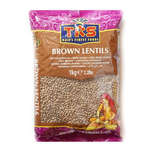 TRS Braune Linsen Ganz 2kg (2 x 1kg) mit Kajal - Perfekt für Vegetarische Gerichte & Eintöpfe - Proteinreich, Ballaststoffquelle, Herkunft Indien - Ohne Zusätze von Kajal