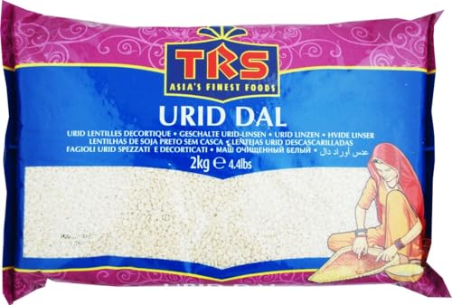 TRS Geared Urid Linsen (Maash Dal) 2 kg - Hochwertige Hülsenfrüchte für gesunde Gerichte, reich an Proteinen und Ballaststoffen, ideal für indische Rezepte von Kajal