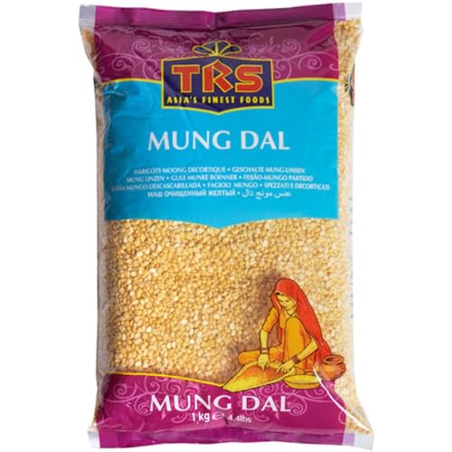 TRS Mung Dal mit Kajal 1kg - 100% Munglinsen Glutenfrei Proteinreich | Ideal für Dal-Suppen, Currys, gesunde Ernährung, Vegetarisch von Kajal