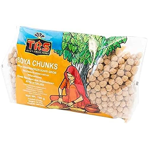 TRS SOYA Chunks 750g Beutel mit einen hohen Proteingehalt | Vielseitig verwendbar | Verwendung anstelle von Fleischzutaten | Nicht aromatisiert | TRS-Marke | Vegetarisch | Glutenfrei (GF) von Kajal