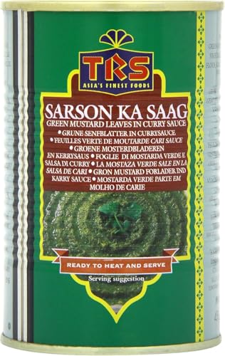 TRS Sarson Ka Saag 12 x 450g - Grüne Senfblätter in Currysauce, Indische Spezialität, Fertiggericht | Perfekt zu Makki Ki Roti Traditionelle Punjabi Küche natürliche von Kajal