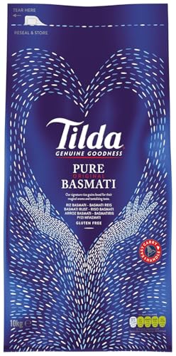 Tilda Pure Original Basmati Reis, 1er Pack (1x11kg) - Langkörniger Premium-Reis aus den Ausläufern des Himalayas, perfekt für orientalische Gerichte und Beilagen von Kajal