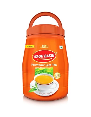 Wagh Bakri Premium Blatt-Tee 1kg Krug | Hochwertiger Schwarzer Tee aus Indien | Frisch Handgepflückte Blätter | Aromatisch & Vollmundig von Kajal