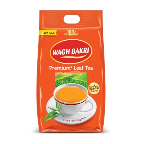 Wagh Bakri Premium Blatt-Tee Poly Pack, 1kg | Hochwertiger Schwarzer Tee aus Indien | Frisch Handgepflückte Blätter | Aromatisch & Vollmundig von Kajal