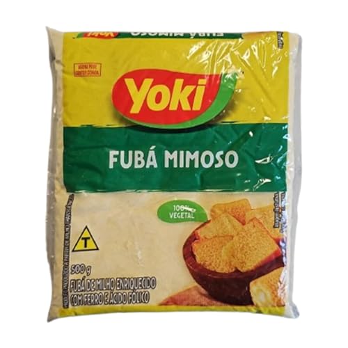 YOKI Fubá Mimoso, feines Maismehl 3 x 500g – Angereichert mit Eisen und Folsäure – Glutenfrei, Natürliche Zutaten für Ihre Rezepte mit Kajal von Kajal