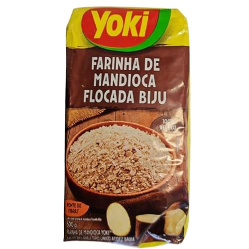 YOKI Maniokmehl-Flocken 3 x 500g - Farinha de Mandioca Flocada Biju - Biju-Mehl für Farofa, Tutu de Feijão, Pirão, Brot & Panieren - knusprig, glutenfrei, vielseitig mit Kajal von Kajal