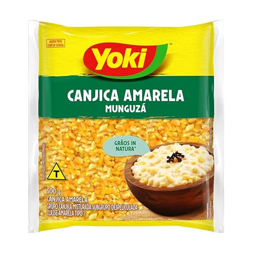 Yoki Canjica Amarela Munguza 500g - Gelber Mais für Brei & Desserts, traditionelle brasilianische Küche, glutenfrei, hochwertig verarbeitet, 100% natürlich mit Kajal von Kajal