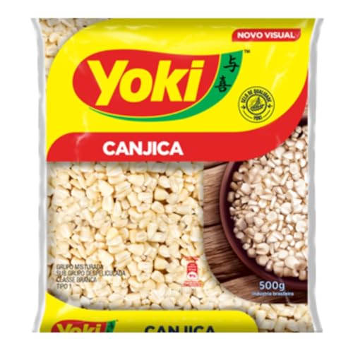 Yoki Canjica Milho Branca 500g mit Kajal | Weißer Mais für brasilianische Gerichte | 100% natürlicher Mais, glutenfrei, nahrhaft, für Canjica und traditionelle Süßspeisen von Kajal