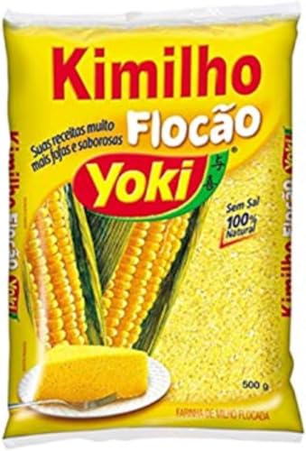 Yoki Pack Flocao Kimilho – 500g Maismehl für Brazilian Flocão, glutenfrei, ideal für Pão de Queijo und andere brasilianische Rezepte mit Kajal Sticker von Kajal