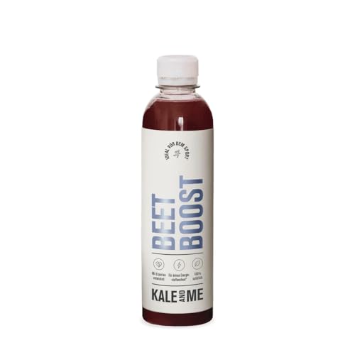 Kale and Me Beet Boost, Rote Beete Saft mit 320 mg Nitrat pro Flasche, 100% natürliche Zutaten und mehr als 85% Rote Beete, Ideal vor dem Sport, 12 x 320 ml Flaschen, inkl. 3€ Pfand von Kale&Me