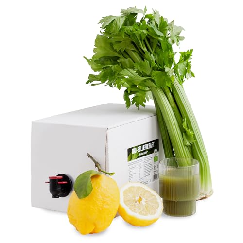 Kale and Me Bio Selleriesaft Bag-In-Box 3 Liter, Bio Sellerie Saft mit einem Hauch Bio Zitronensaft ohne Zucker Zusatz, regionale Produktion ohne Zusatzstoffe, Gemüsesaft frisch von Kale&Me