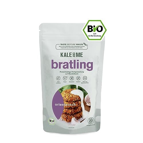 Kale and Me vegane Protein Burger Bratlinge auf Mandelbasis (200 g, Orientalisch),Patties vegan, glutenfrei & sojafrei,Lebensmittel, Fleischersatz & Fertiggerichte, Grillen & Pfanne von Kale&Me