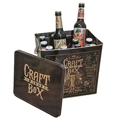 KALEA Bier-Box | Metallbox mit 3D-Prägung | 12 x 0,33l Bierspezialitäten | Geschenkidee für Männer und Frauen (Craft-Box, 12x0,33l) von Kalea