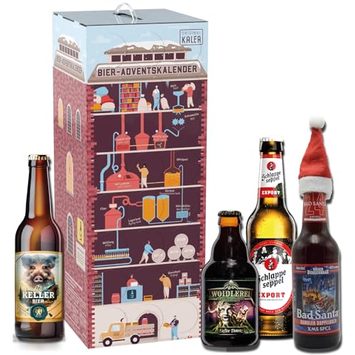 Kalea | Bier-Adventskalender | Edition Brauturm | Bestückung 2024| deutsche Bier-Spezialitäten | 24 x 0,33 l Flaschen | Geschenk zur Vorweihnachtszeit von Kalea