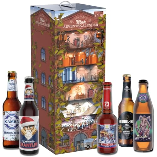 Kalea | Bier-Adventskalender | Edition Brauwerk | Bestückung 2024| deutsche Bier-Spezialitäten | 24 x 0,33 l Flaschen | Geschenk zur Vorweihnachtszeit von Kalea