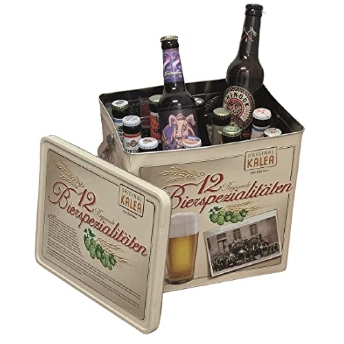 KALEA Bier-Box | Metallbox mit 3D-Prägung | 12 x 0,33l Bierspezialitäten | Geschenkidee für Männer und Frauen (Spezi-Box, 12x0,33l) von Kalea