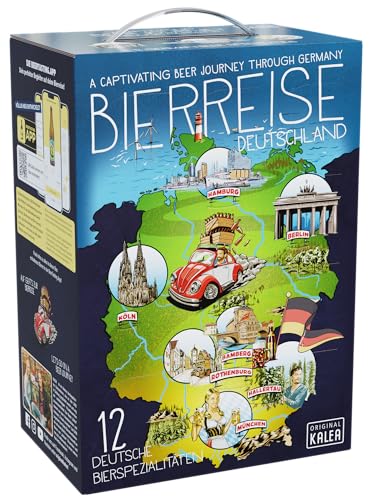 Kalea | Bierreise Deutschland | 12 x 0,33l Biere aus privaten Brauereien | Geschenkidee für Männer und Frauen |12 Türchen zum einzelnen öffnen und entnehmen | Bierkalender des Sommers von Kalea