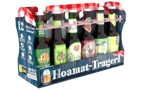 Kalea | Hoamat-Tragerl Österreich | 12 x 0,33l verschiedene Biere aus Österreich | im praktischen 12er Träger mit Hoamat-Design | Geschenk für alle Bierliebhaber (Hoamat-Tragerl Österreich, 12x0,33l) von Kalea