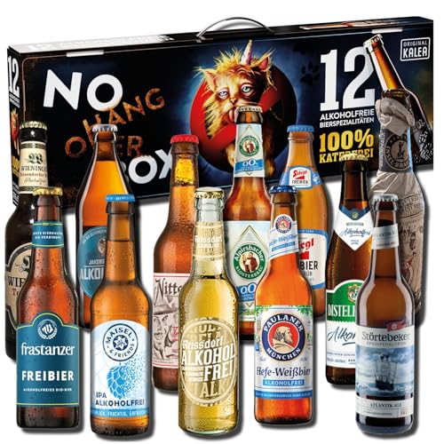 Kalea | No Hang-Over Box | 12 x 0,33l Alkoholfreie Biere | im witzigen Schmuckkarton | Geschenkidee für Männer und Frauen | Fastenzeit | Ostergeschenk von Kalea