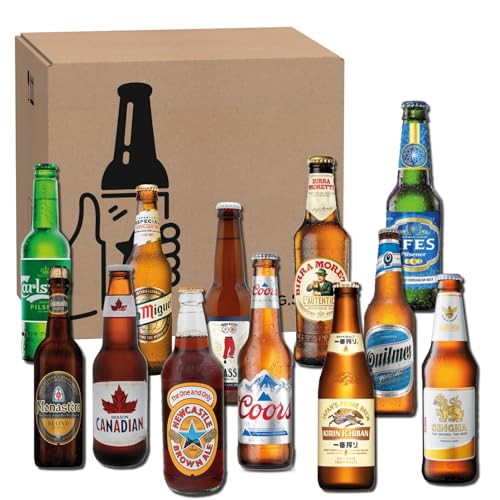 Kalea | Bier-Probierset | 12x 0,33l | 10 unterschiedliche Bierspezialitäten + 2 doppelte Flaschen aus ca. 8 verschiedenen Ländern (Probierset International) von Kalea