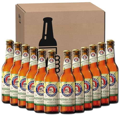 Paulaner | 12 x 0,33l Paulaner Weißbier-Zitrone | Geschenkidee für Bierliebhaber | Bier-Probierset von Kalea