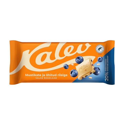 Kalev Blaubeer- & Weiße Schokoladenriegel, Packung mit 13 Stück von Kalev