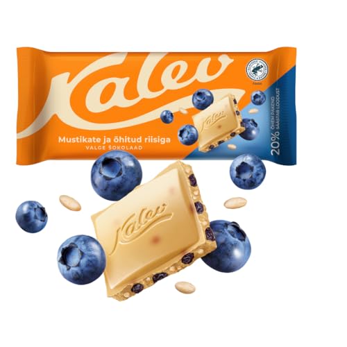 Kalev - Weisse Schokolade mit Reis und Blaubeeren - 95gr - 4er Packung (1 x 300 g) von Kalev