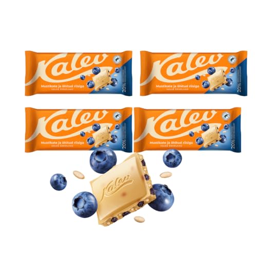 Kalev - Weisse Schokolade mit Reis und Blaubeeren - 95gr - 4er Packung von Kalev