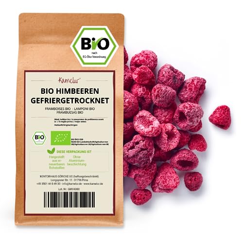 Kamelur Bio Himbeeren gefriergetrocknet - 250g - Himbeeren Bio ohne jegliche Zusätze von Kamelur