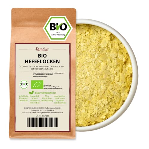 Kamelur 500g BIO Hefeflocken Malz-Hefeflocken vegan, Bierhefeflocken als Würze für Parmesan & Käse vegan - Hefeflocken BIO in biologisch abbaubarer Verpackung von Kamelur