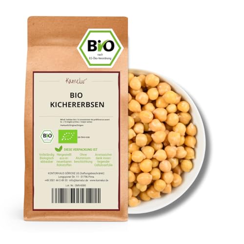 Kamelur Bio Kichererbsen getrocknet (500g) - Hülsenfrüchte Bio im Vorratspack aus EU-Landwirtschaft von Kamelur