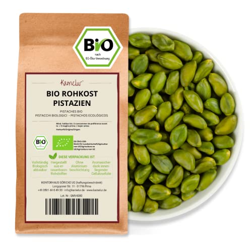 Kamelur 100g grüne BIO Pistazien ohne Schale und ohne Haut - naturbelassene Pistazienkerne, geschält und ungesalzen von Kamelur