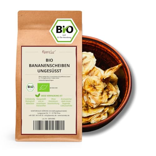 Kamelur BIO Bananenscheiben ungesüßt, weich und fruchtig (1kg), die unbehandelte, natürliche Zugabe für Ihr Müsli von Kamelur