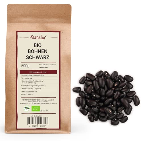 Kamelur 1kg BIO Bohnen black turtle – schwarze Bohnen BIO getrocknet & ohne Zusätze - Bohnen schwarz in biologisch abbaubarer Verpackung von Kamelur