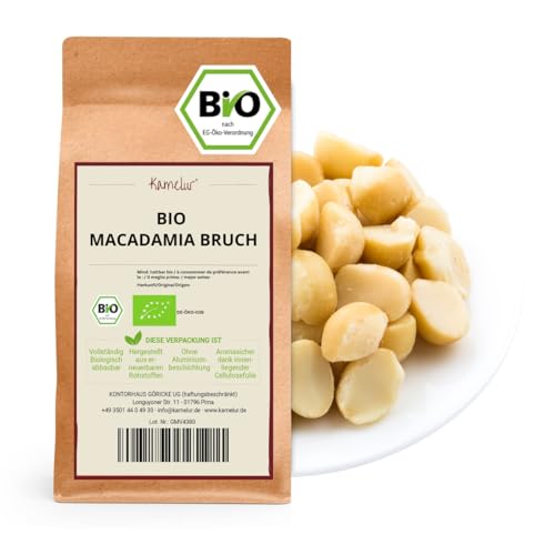 Kamelur 1kg BIO Macadamiabruch in Rohkostqualität - Bio Macadamia Nüsse gebrochen roh und unbehandelt von Kamelur