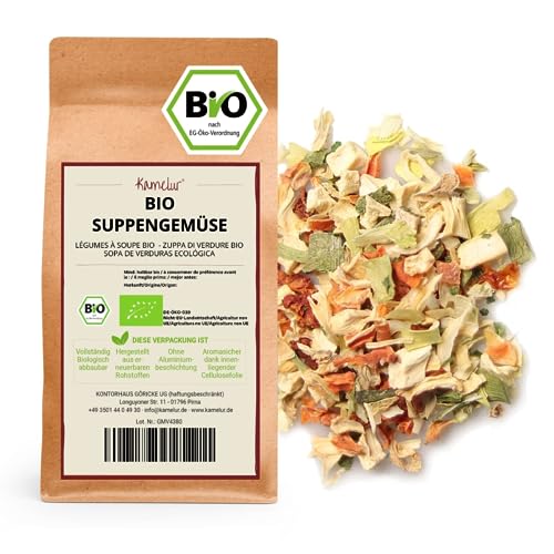 Kamelur 1kg BIO Suppengrün getrocknet hochwertiges Suppengemüse aus Trockengemüse BIO aromatisches Suppengewürz in biologisch abbaubarer Verpackung von Kamelur