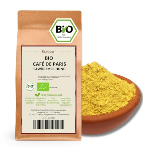 Kamelur 250g BIO Cafe de Paris Gewürzmischung - Café de Paris Gewürz - beste BIO Gewürze in biologisch abbaubarer Verpackung von Kamelur