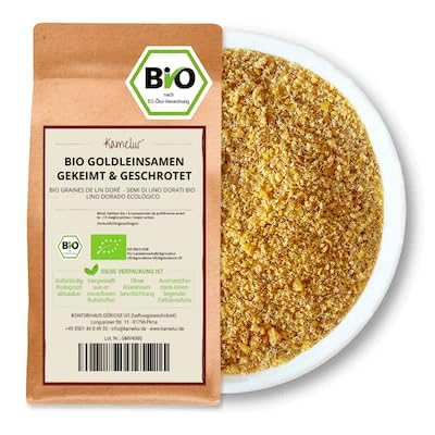 Kamelur BIO Goldleinsamen gekeimt & geschrotet 1kg - ohne Zusätze - aus kontrolliert biologischem Anbau von Kamelur