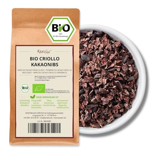 Kamelur BIO Kakaonibs aus ungerösteten Criollo Kakaobohnen (500g) Rohkakao als Kakaonibs - ohne Zusatzstoffe von Kamelur