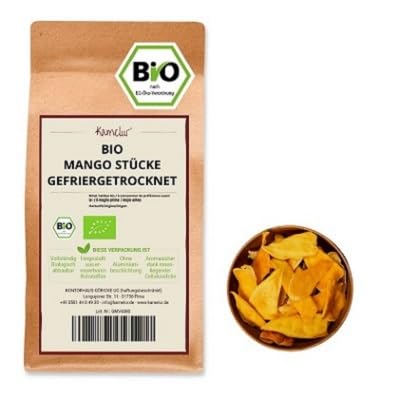 Kamelur BIO Mango Stücke gefriergetrocknet & ohne Zusätze 100g - aus kontrolliert biologischem Anbau von Kamelur