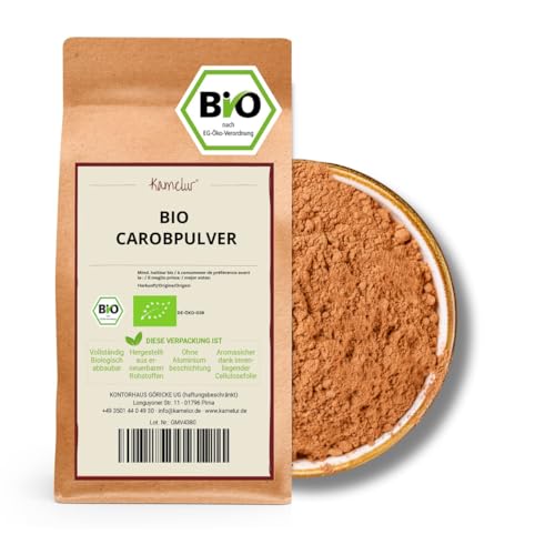 Kamelur Bio Carobpulver (1kg) - Bio Johannisbrotmehl als Bindemittel und Kakaoersatz aus kontrolliert biologischem Anbau von Kamelur