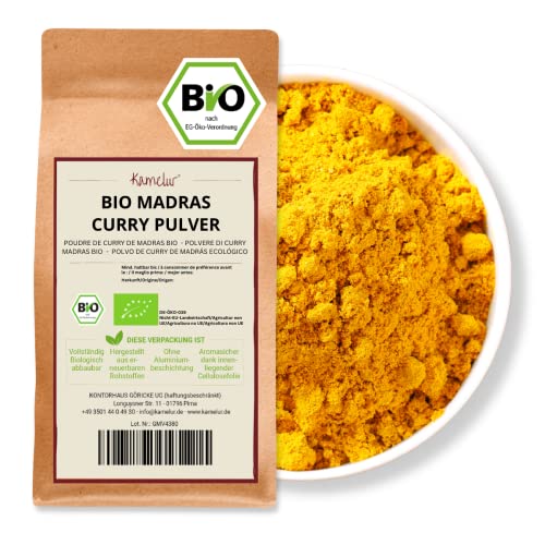 Kamelur Bio Curry Pulver Madras - 1kg - Aromatisch scharfes Madras Curry Pulver Bio von Kamelur