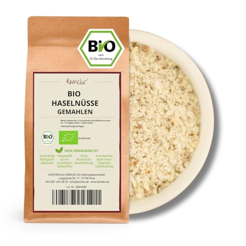 Kamelur Bio Haselnüsse gemahlen (100g), hochwertige BIO Haselnüsse gemahlen und geröstet von Kamelur