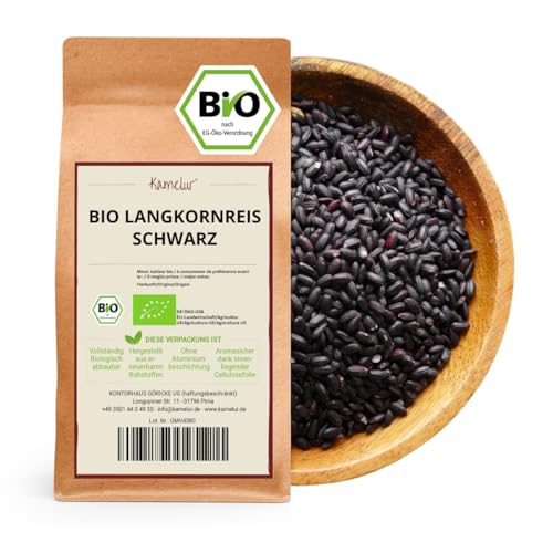 Kamelur Bio Langkornreis schwarz (5kg), schwarzer Vollkornreis Langkornreis BIO ohne Zusätze von Kamelur