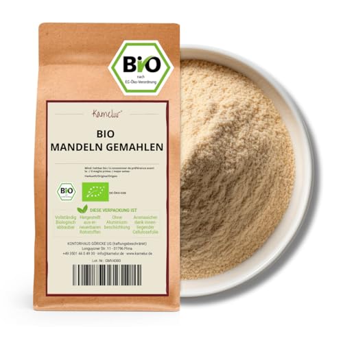 Kamelur Bio Mandeln gemahlen (100g), hochwertige BIO Mandeln blanchiert und gemahlen von Kamelur