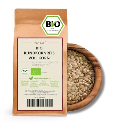 Kamelur Bio Rundkornreis Vollkorn (5kg) – Rundkorn Reis BIO & ungeschält ohne Zusätze von Kamelur