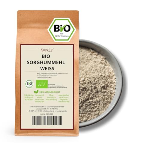 Kamelur Bio Sorghummehl weiß (5kg) - Bio Sorghumhirse Mehl Jowar aus kontrolliert biologischem Anbau von Kamelur
